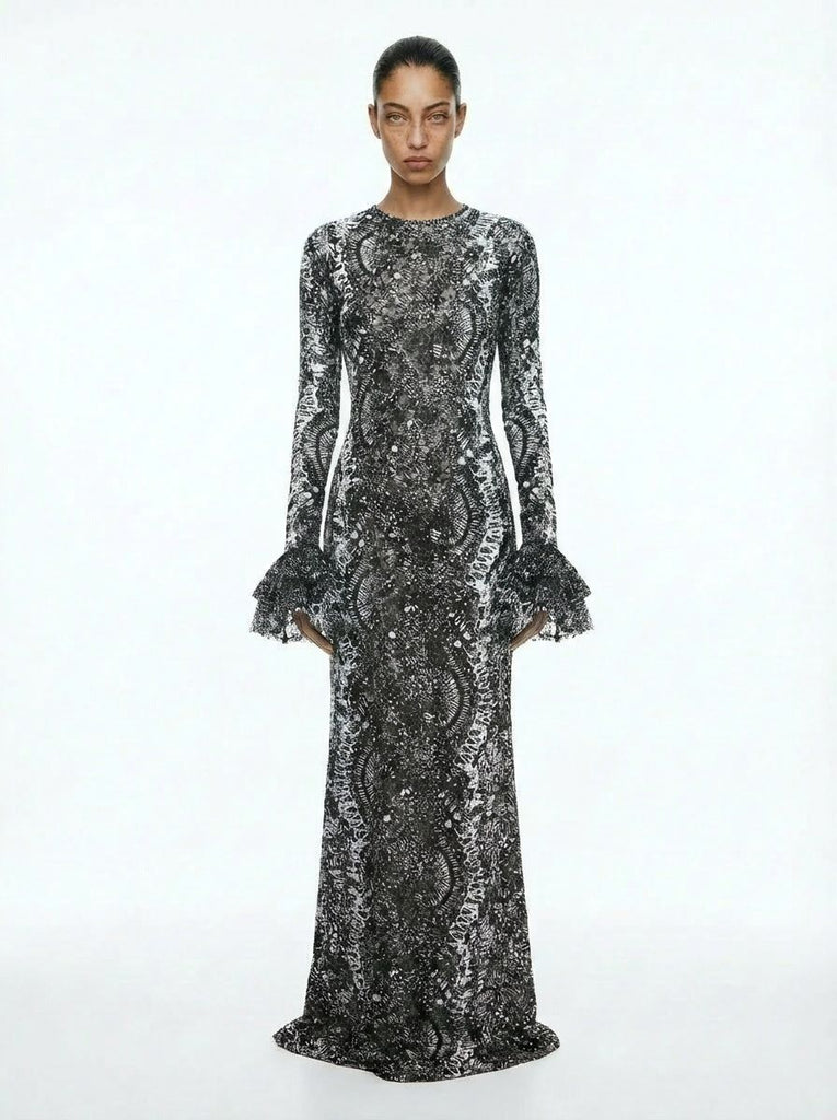 MARGOT lace black long dress